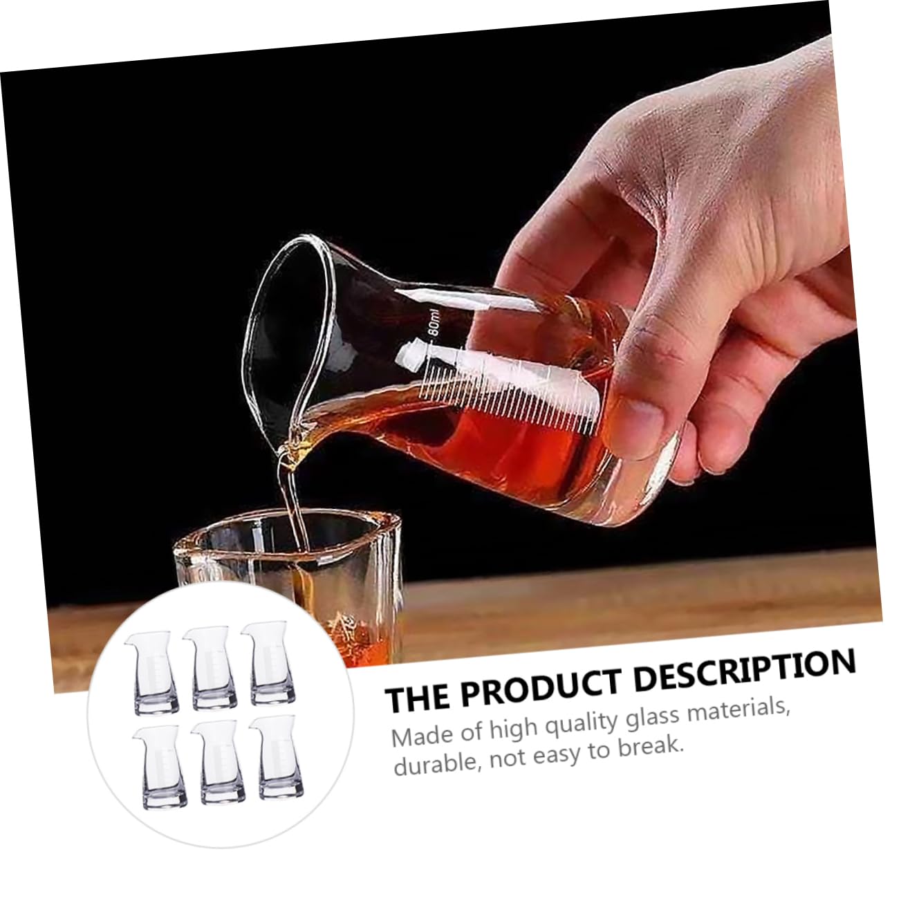 Garneck Caraffe Graduate in da 80 Ml Misurino per Liquidi Brocca Graduata Becher Tazze per La Misurazione di Liquidi Tazza per La Miscelazione E La Misurazione