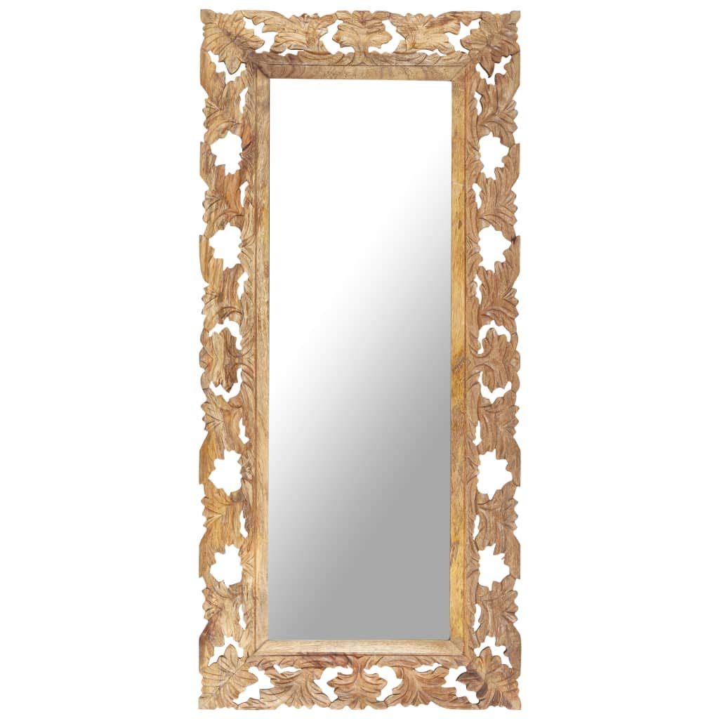 Miroir sculpté manguier massif pour entrée chaleureuse et salon