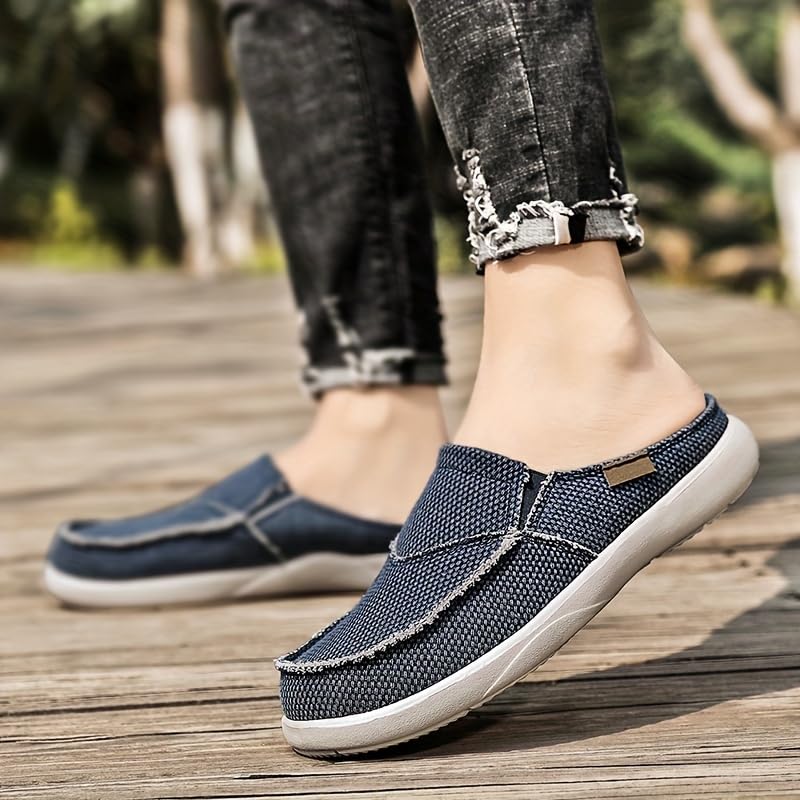 Men's Casual Solid Color Slip On Mule Shoes, Breathable Lightweight Slippers for Indoor Outdoor, All Seasons3