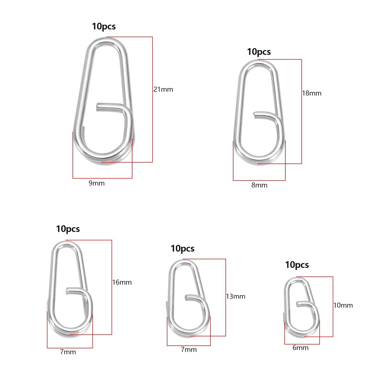 50 Anneaux Fendus Plats Pour Pêche 2,0 X 16 Mm - Acier Inoxydable 304 - Uxcell
