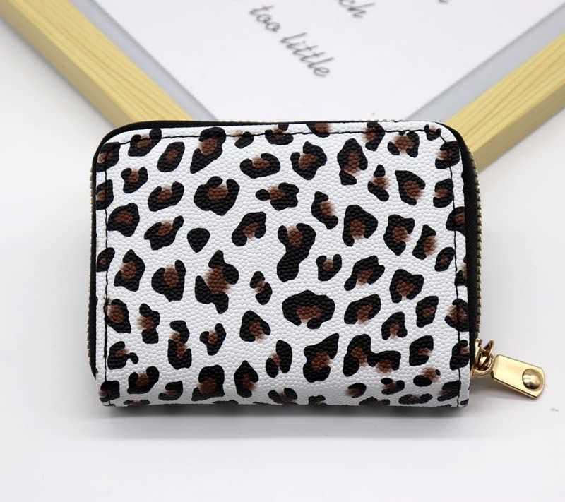 Leopard Print Wallet Cheetah Print Slim Coin Purse Small Leopard Pocket Wallet Zipper Credit Card Holder Leopard Purse (2)2
