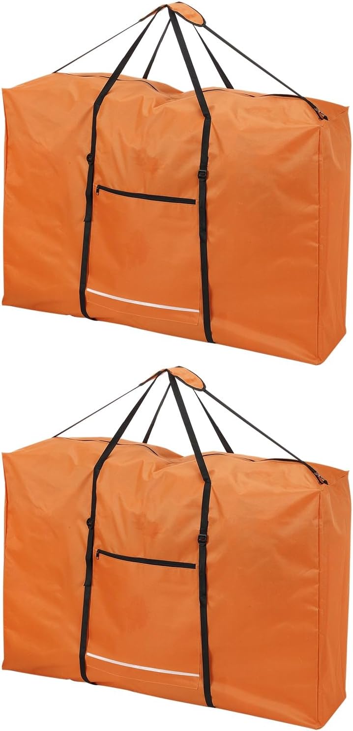 PATIKIL Folding Chair Carry Bag, 2Pcs 600D Oxford Heavy Duty Waterproof Camping Chair Storage Bag for Zero Gravity Chair Table Wheelchair, 43"L x 29"W x 11"T, Orange
