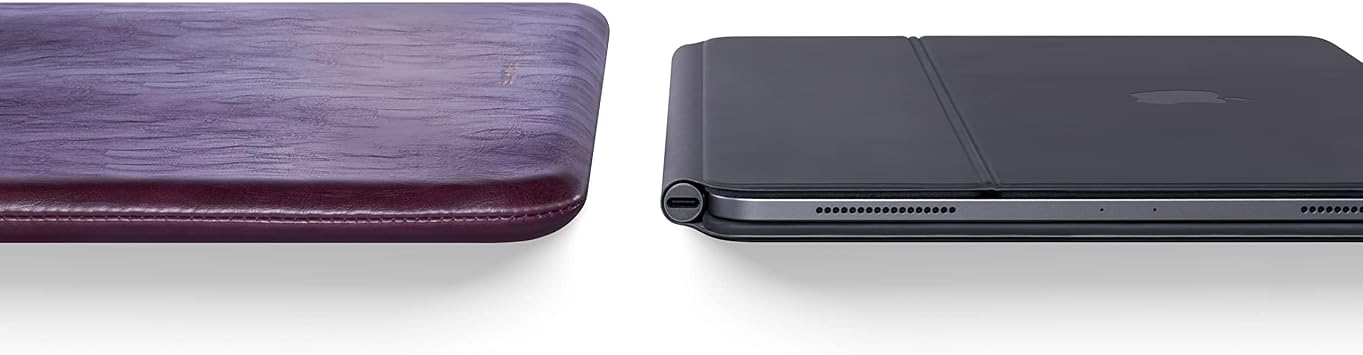 Comfyable iPad Air 13 M3 2025, iPad Pro 13 M5 2025 ile Uyumlu Tablet Kılıfı Sihirli Klavye ve Kalem Tutuculu - PU Deri Çanta İnce Koruyucu Kılıf - Berry Brown