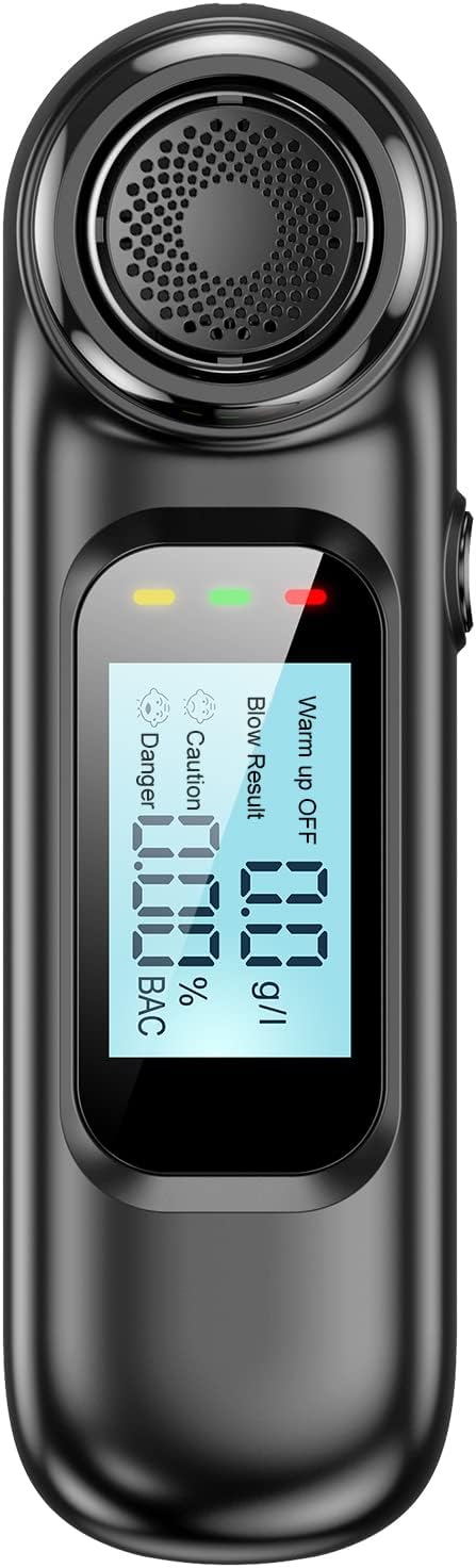 GONEER AM01 Automatic Alcohol Tester Breathalyzer Professional Non-Contact Breath Tester LCD Display Portable USB Rechargeable Breathalyzer Alcohol Test Tools