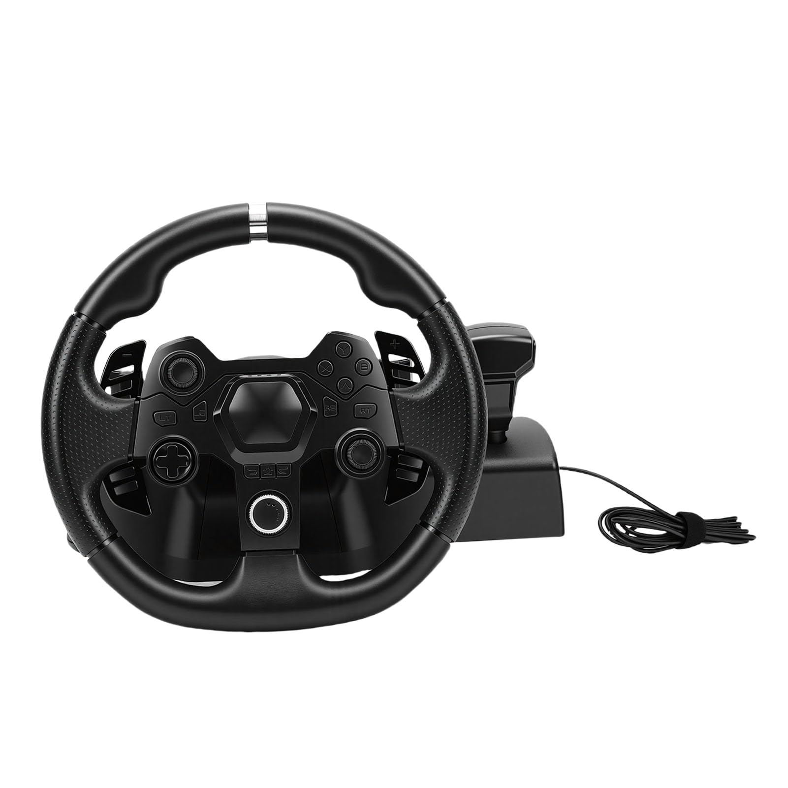 Fabater Driving Force Racing Wheel and Pedal Set, Volante Ajustable de 11 Pulgadas para Consola de Juegos, PC, Accesorio de Escritorio Estable