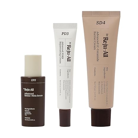 Dr. Reju-All Advanced PDRN Rejuvenating Cream + Retino-Mela Serum + LC-Ceramide Cream - 99% Pure Salmon DNA PDRN Face Moisturizer - HPR Retinol Serum for Face - Patented Long Chain Ceramide