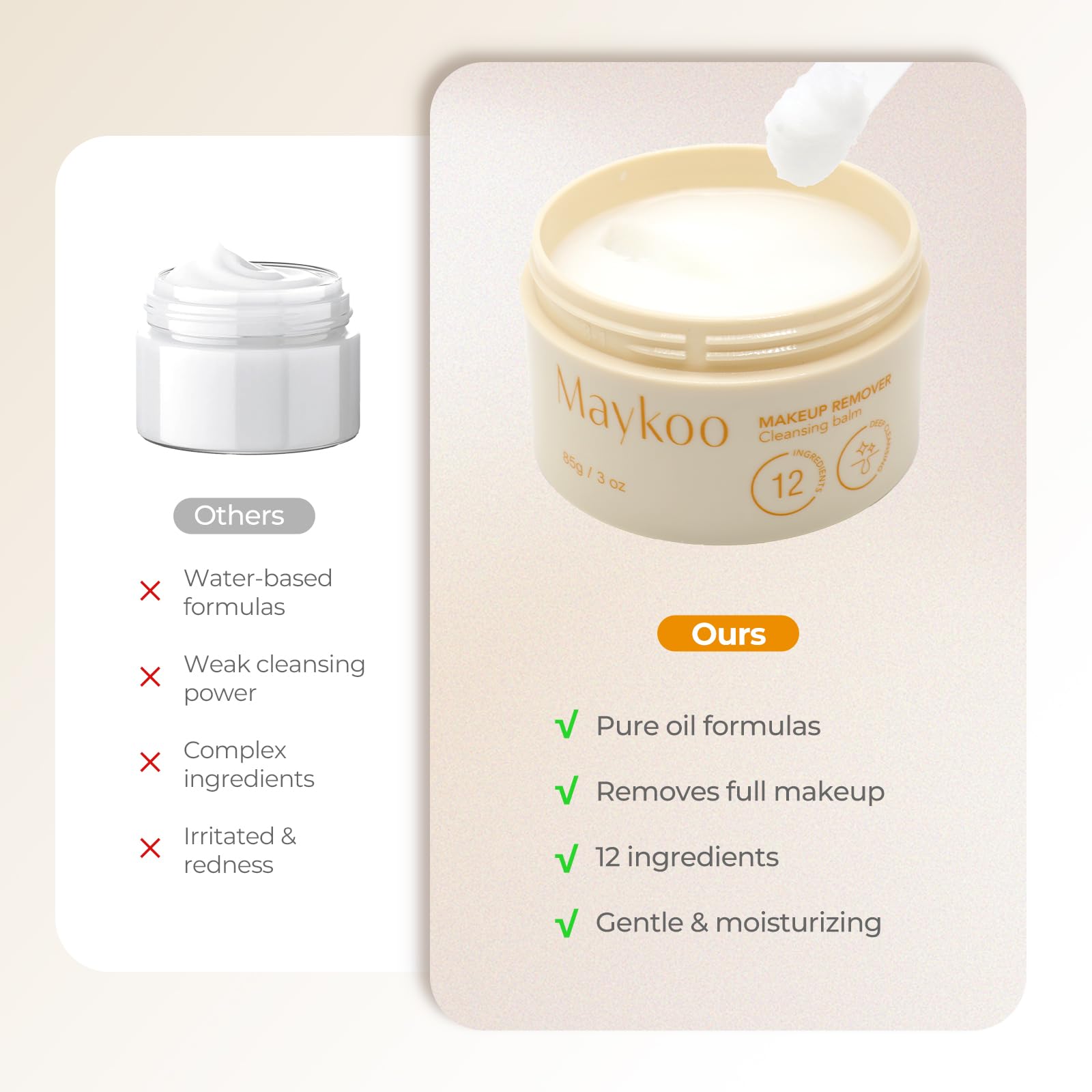Baume nettoyant 85 g, baume nettoyant pour le visage avec vaccinium myrtillus et huile de pamplemousse, démaquillant doux, facile à rincer et sans résidus, hydratant et végétalien