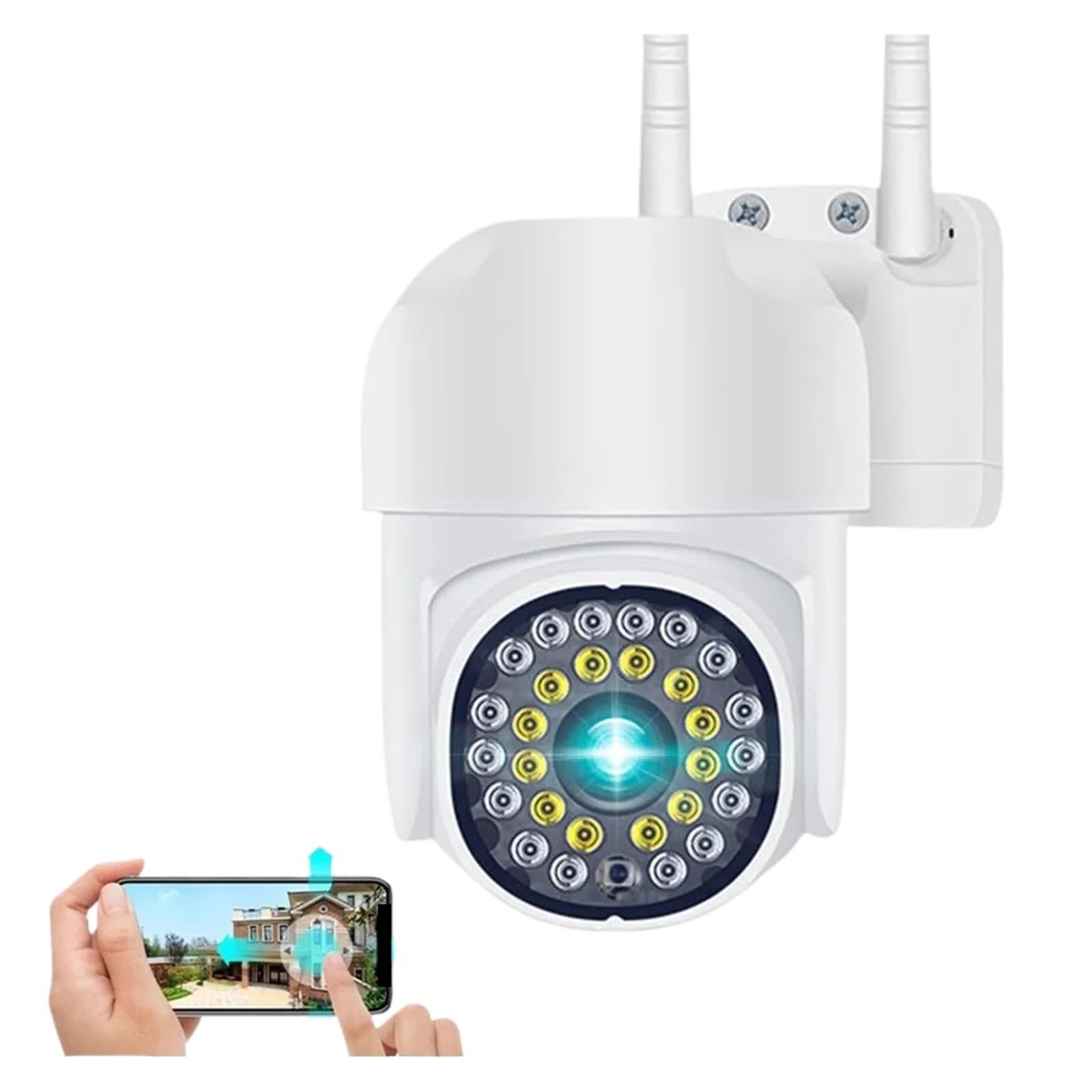 MKHJKIOII Security Camera, HD IP Camera 3MP 5MP PTZ Color Night Vision Auto Tracking Two Way Audio Outdoor Security Surveillance(3MP Cam Only)