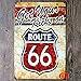 Oryginalny projekt vintage 'Get Your Kicks on Route' 66 blaszanych metalowych znaków sztuka ścienna | Gruba blaszana nadruk plakat dekoracja ścienna do garażu