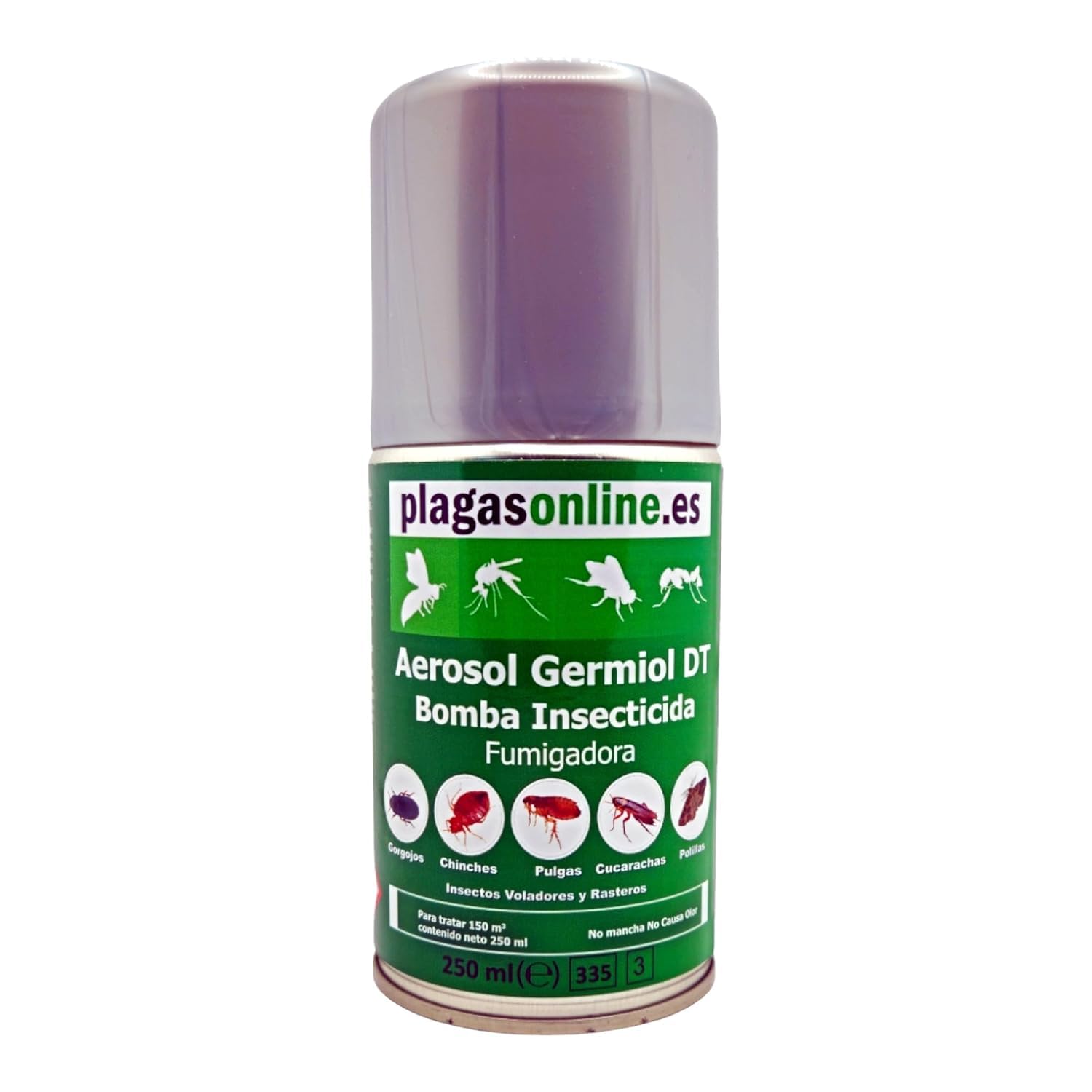 Bomba Insecticida Descarga Total 250 ml Pack 12 Unidades | Fumigador Automático hasta 150 m³ | Elimina Chinches, Cucarachas, Pulgas, Ácaros, Garrapatas, Polillas, Gorgojos | No Mancha, Sin Olor