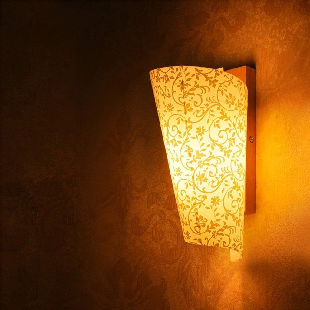 Aplique de pared de madera maciza estilo japonés para dormitorio y pasillo 5