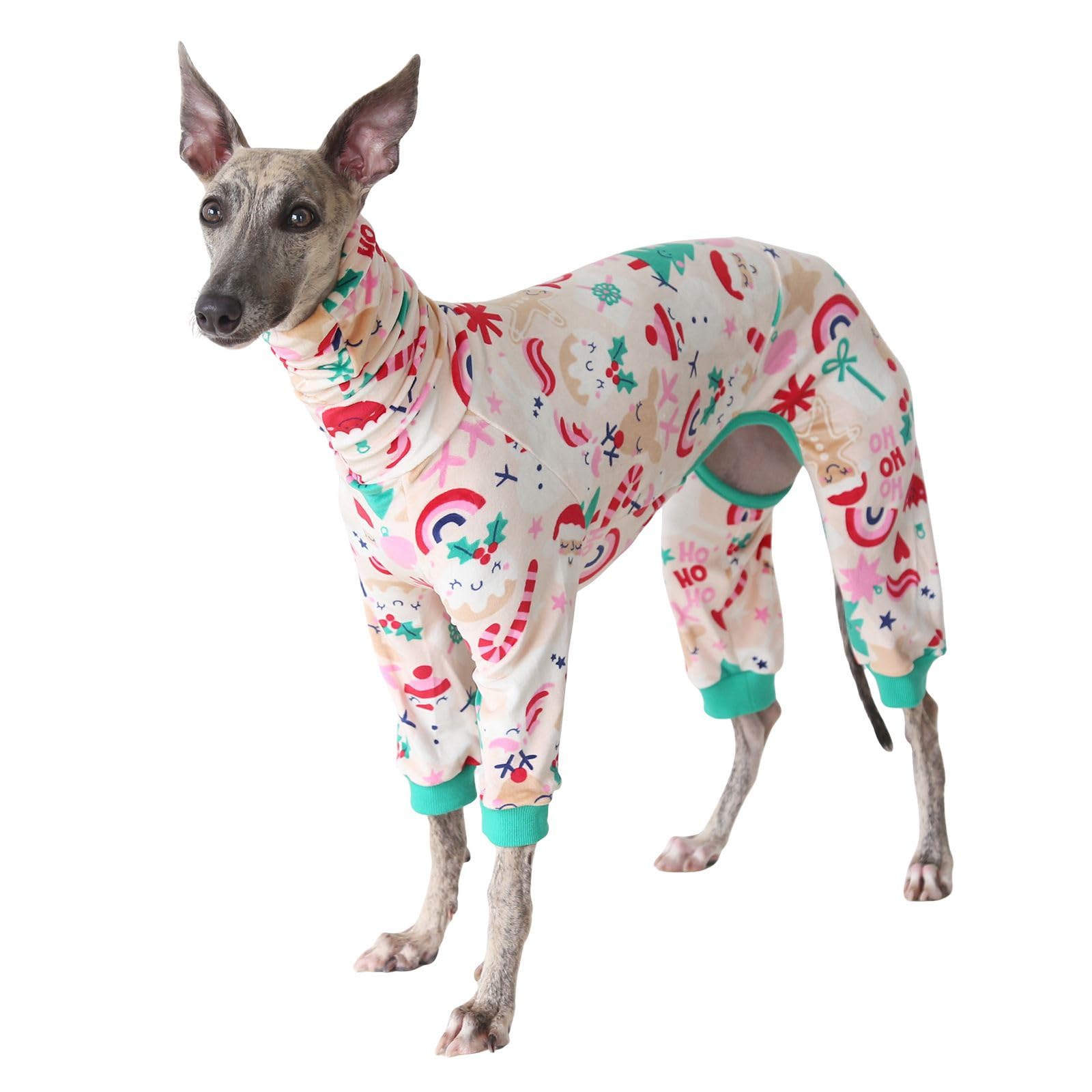 Greyhound Jumper,Whippet Cotton Pajamas Dog Onesie Dogs Jumpsuit (Rainbow, L)