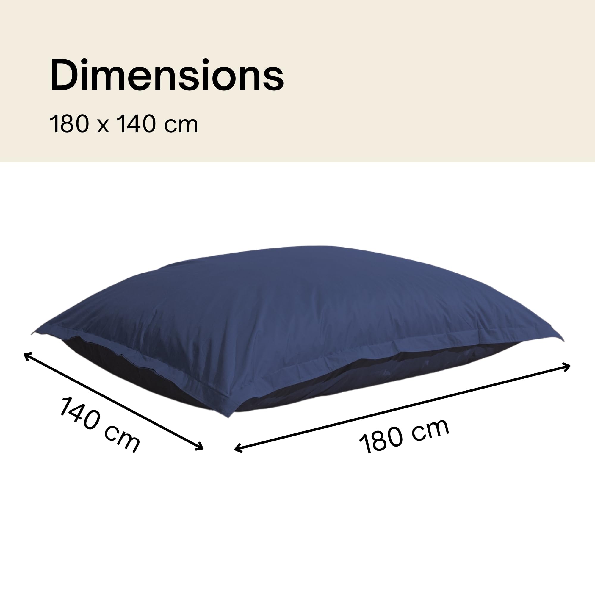 Bananair Pouf Extérieur Imperméable Géant XXL 180x140 cm Bleu