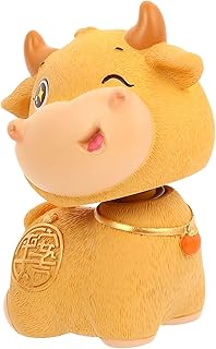 NOLITOY 3 Pçs Bezerro Bobble Cabeça Boneca Vaca Figura 2021 Presentes De Ano Novo Chinês Interior Estatueta Do Carro Bonecas Para Casa De Bonecas Mini Vacas Mesa De Jantar Decoração