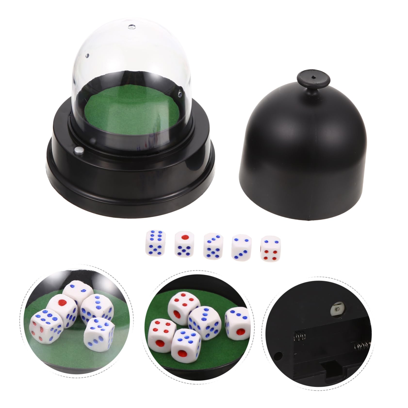 TOYANDONA 2ensembles Tasse à Dés Électrique avec Couvercle Transparent De Jeux De Dés Pratique pour Soirées Et Fêtes Portable Et Compact pour Amateurs De Jeux