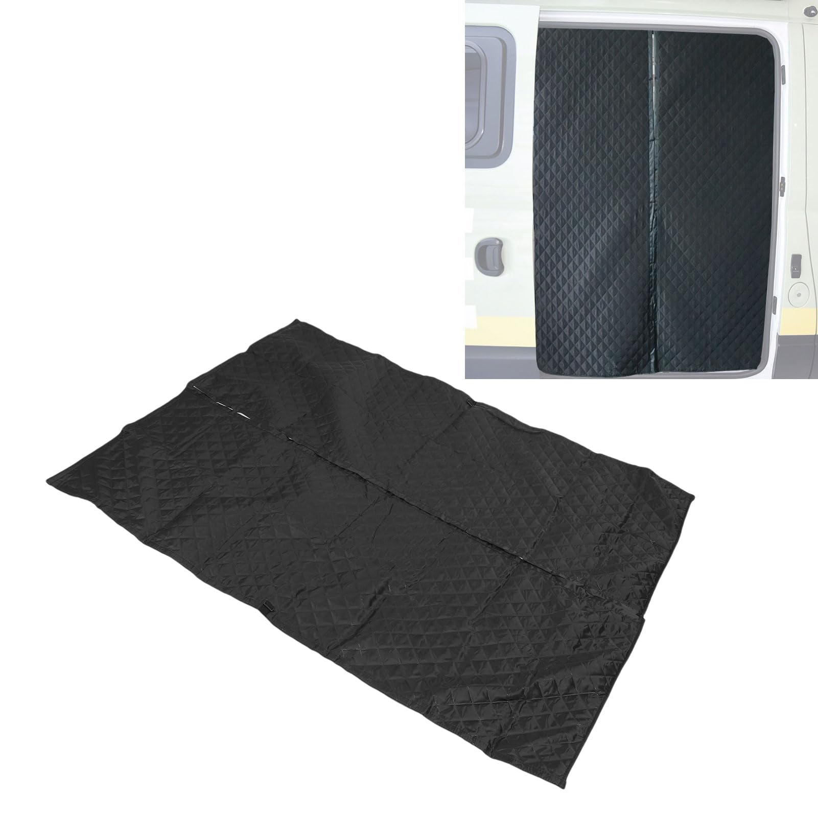 Housse de Porte Isolée pour Camping-Car, Rideau de Porte à Isolation Thermique Magnétique pour l'hiver 70,9 X 52,4 Pouces, Tissu Oxford épais Rempli de Coton avec Sac de Rangement pour