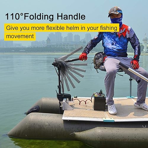 Miniatura 8 de Haswing Black 12V 55LBS 354 Eje de Transom Montaje Eléctrico Trolling Motor Portátil Velocidad Variable para Bajo Pesca Barcos de Agua Dulce y