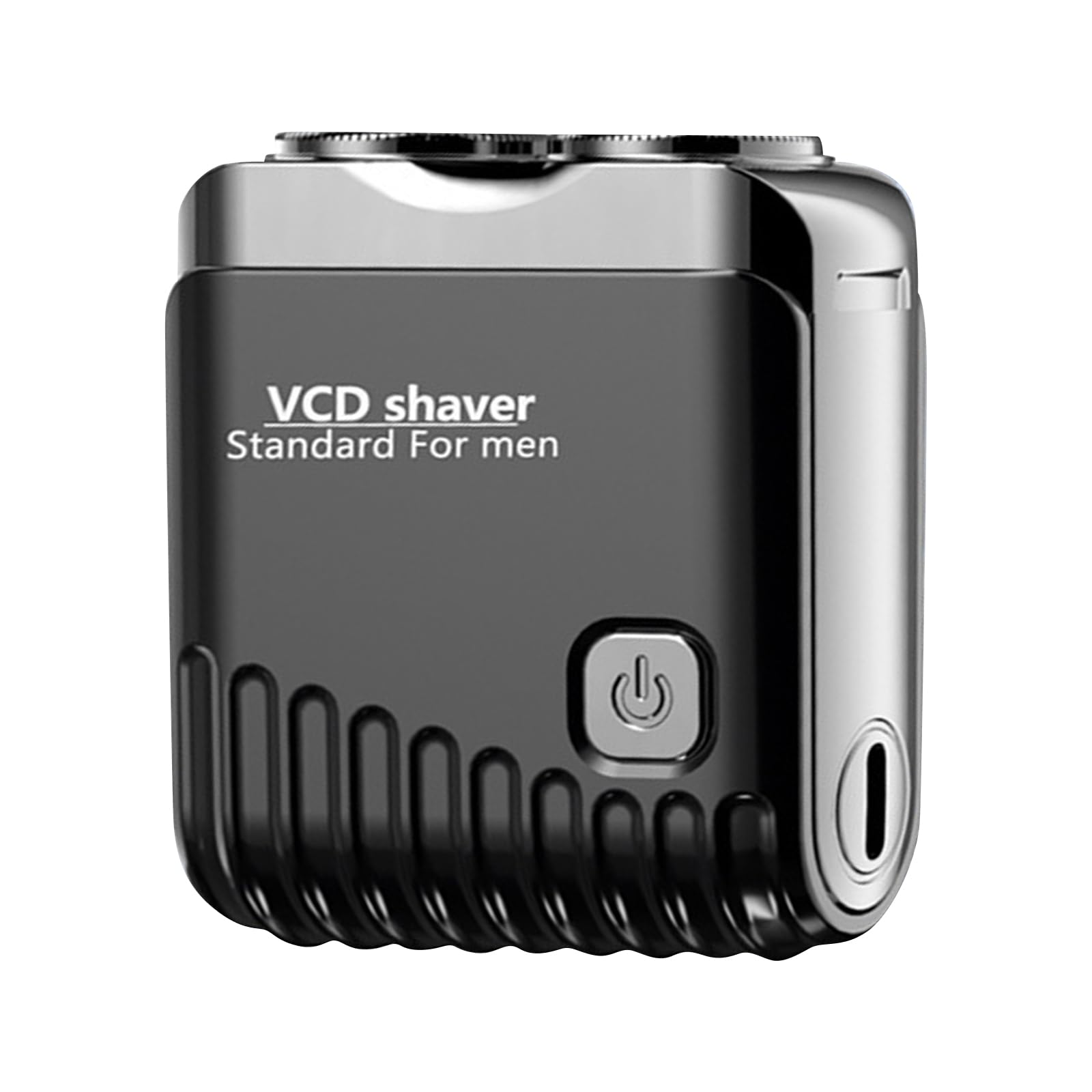 Dual Head Electric Shaver for Men, Mini Portable Rotary Shaver with Floating Heads, Razor for Travel, One-Button Operation (Black, Normal)