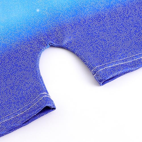 Image of EQSJIU Gymnastics Leotards for Girls Kids Rainbow Mosaic Mermaid Butterfly Stars Leopard Galaxy Tie Dye Cosmos Leopard
