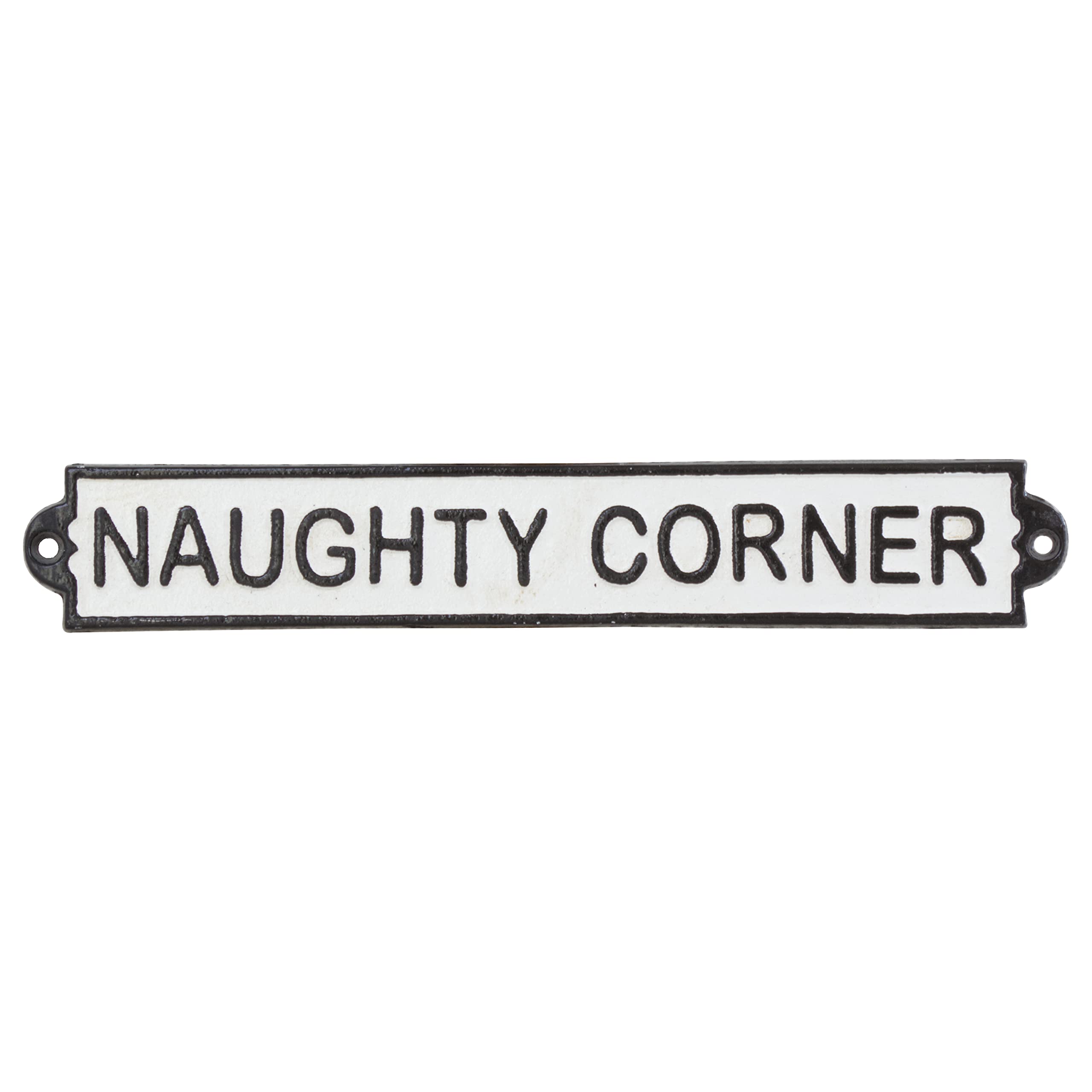 Naughty Corner Schild Aus Gusseisen – 31 X 6 Cm, Handbemalt | Lustige Wanddekoration Für Haus & Garten