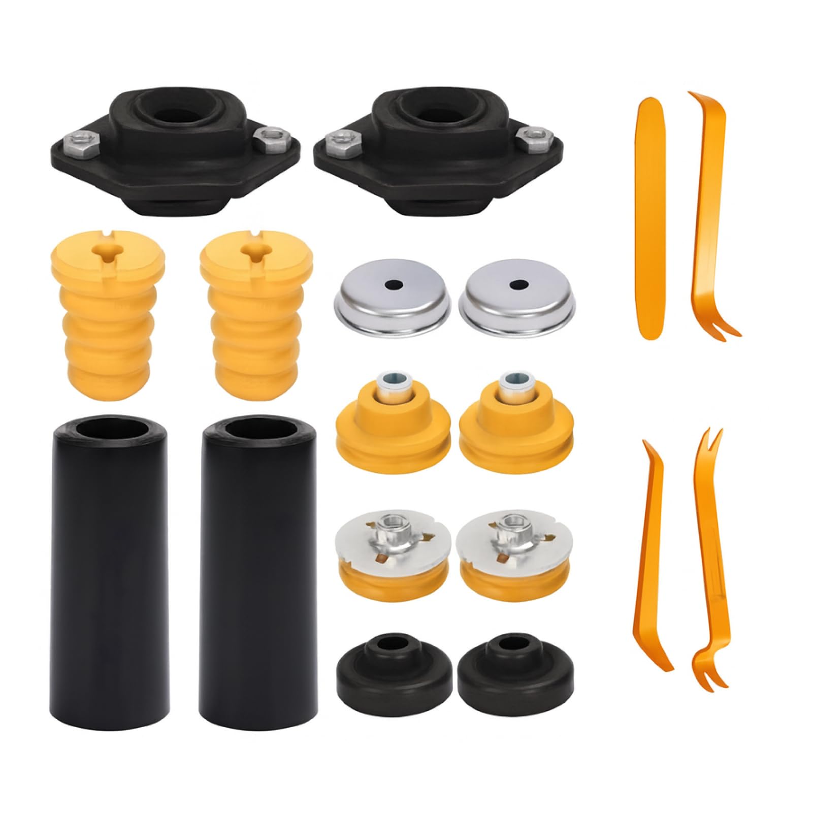 Flewdart Ammortizzatori Posteriori per X1, E81, E82, E84, E87, E88, E90, E91, E92, E93​​, Buttone di Sospensione Posteriore​​, Molle di Arresto in Gomma per Sospensione Posteriore​ 33526768544 33536