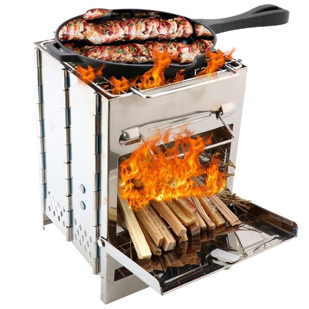 CONSILA Wood Stove Folding Charcoal Barbecue Grill Fold up Foldable Bbq Grill Collapsible Bbq Grill Collapsible Grill Camping Bbq Camping Grill Rack Cooking Utensils Stainless Steel Portable Travel (B0D4F3TC6V) Amazon Price History, Amazon Price Tracker