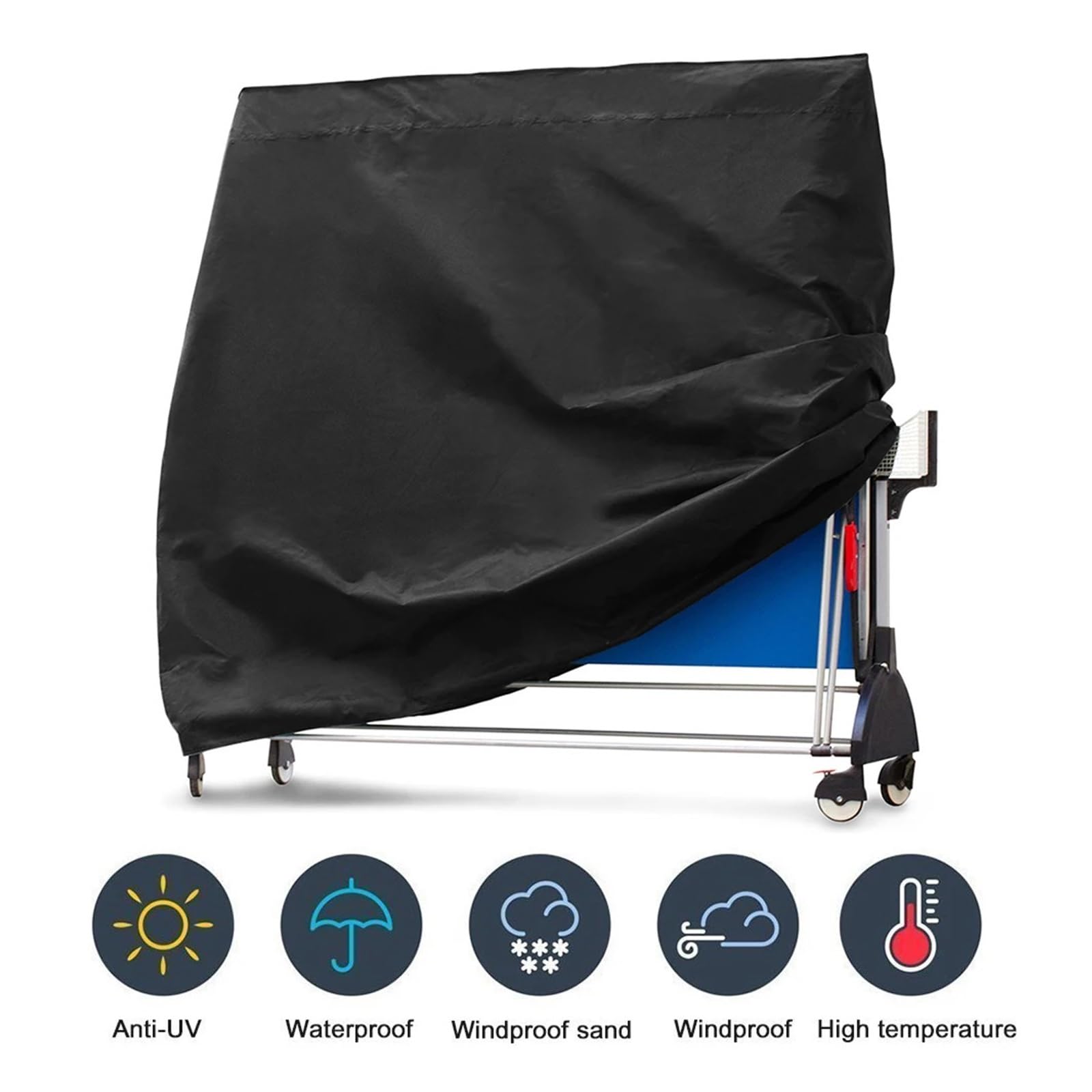 Funda para Mesa de Ping Pong Fundas Protectoras for mesas de Ping Pong, Impermeables, Resistentes a la Lluvia y al Viento, con Cremallera for Almacenamiento