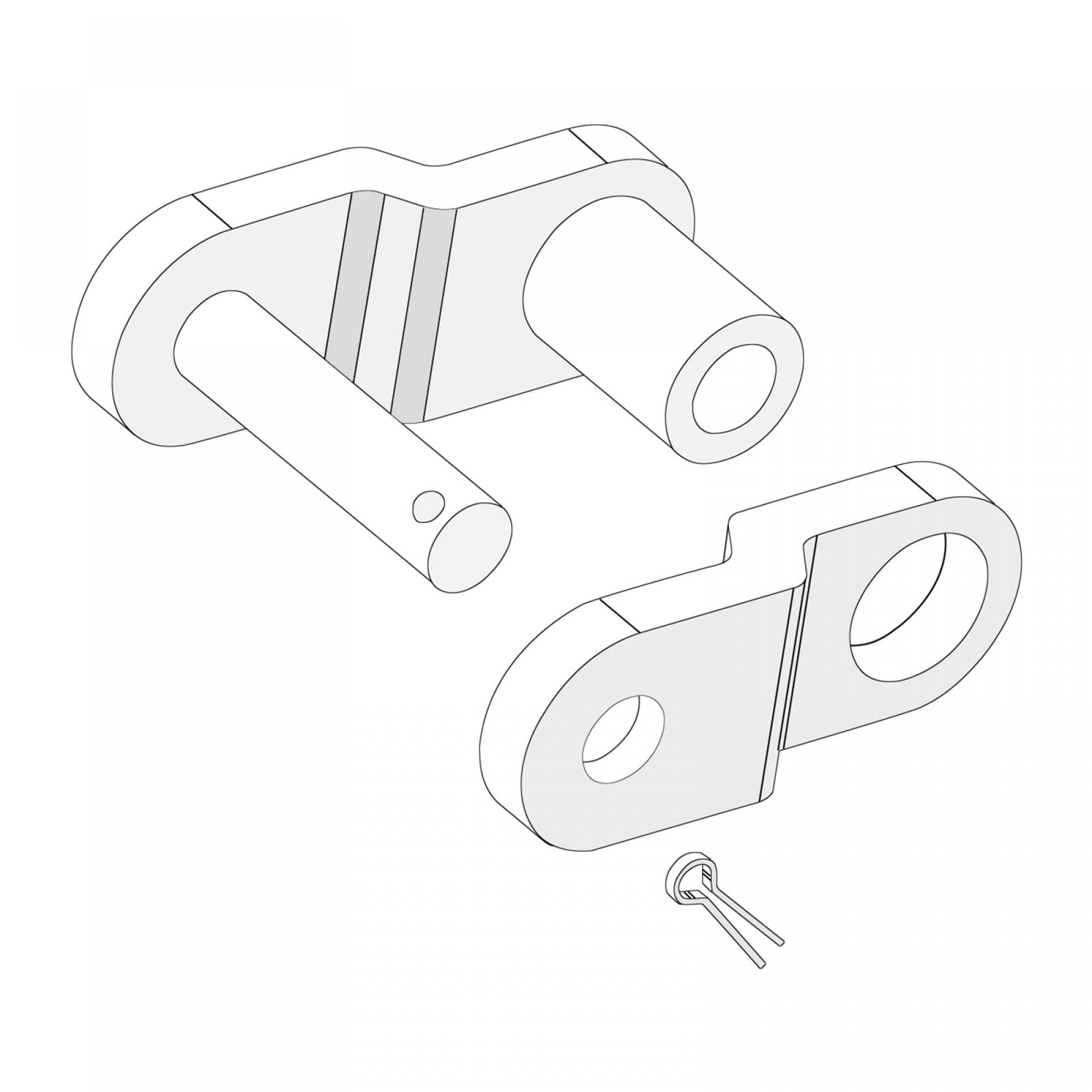 sourcing map 16 Stück versetzte halbe Gliederrolle, 1,27 cm Teilung Karbonstahl, Standard-Kettenendverbinder, Split-Glieder für 08B Kette