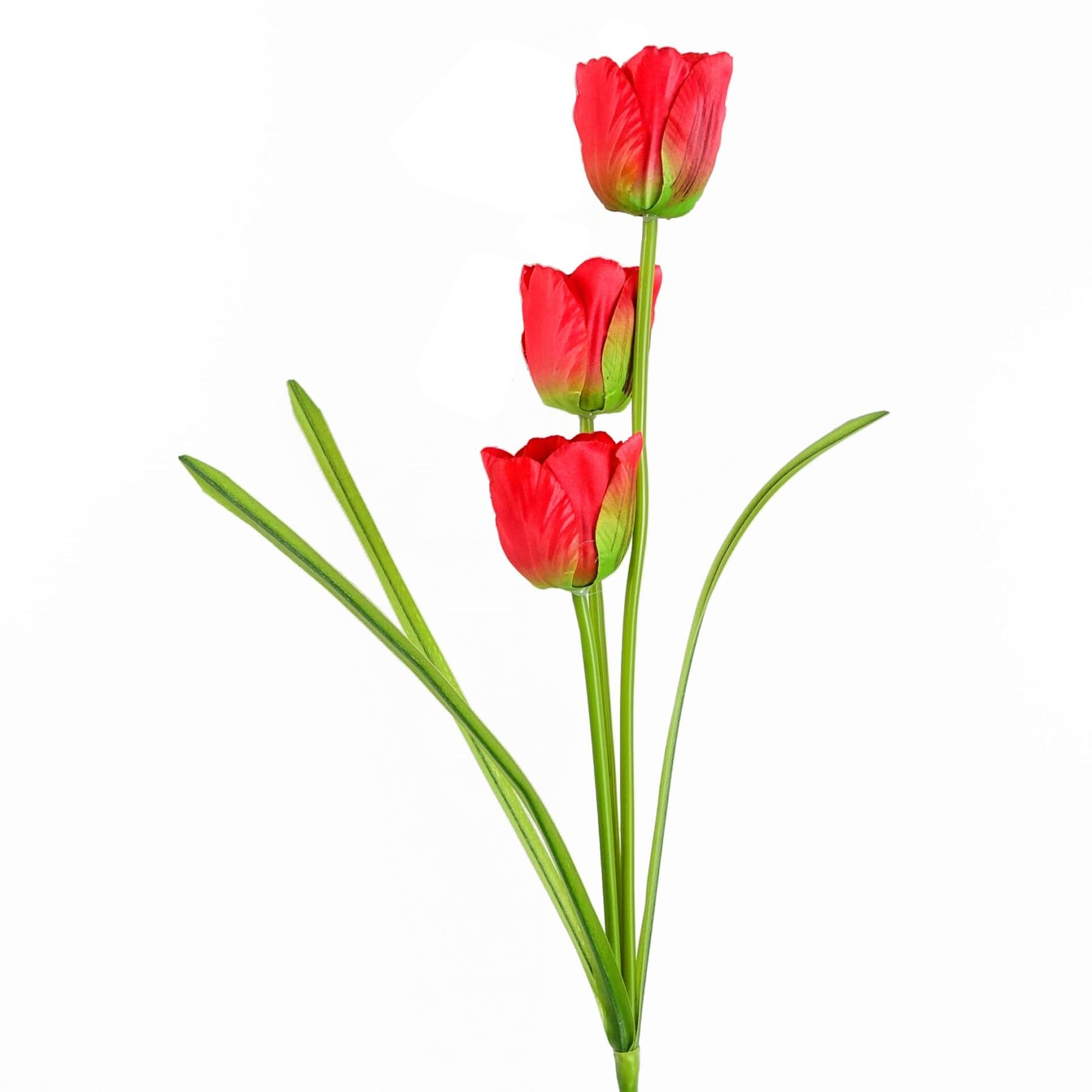 Leaf 80Cm Artificial Tulip Stem Red