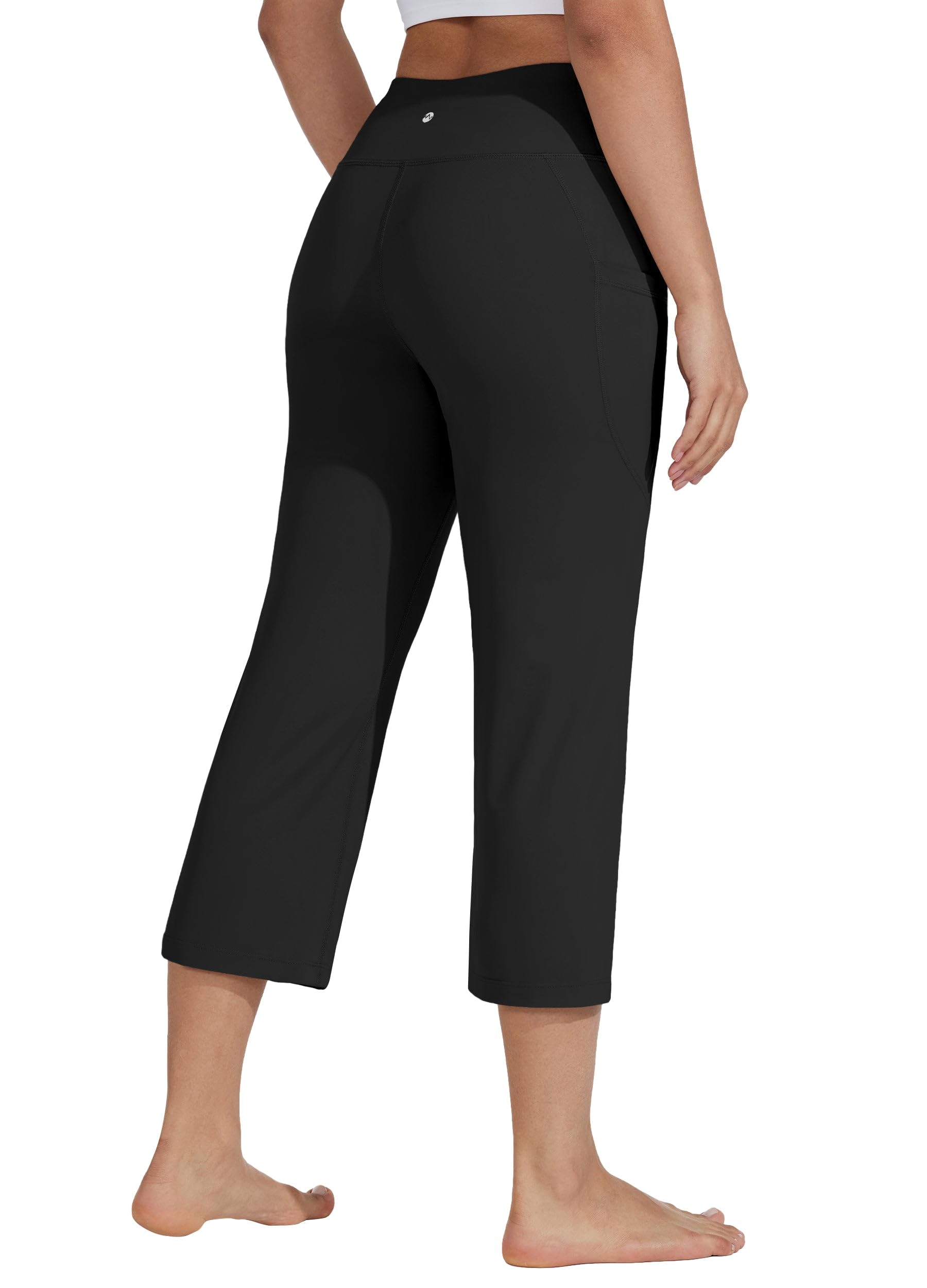 WILLIT Caprihose Damen Yogahose Sporthose Capri Leggings High Waist Hosen Crop gerades Bein Sommerhose Freizeithose Sport Übung Workout 21" mit Taschen
