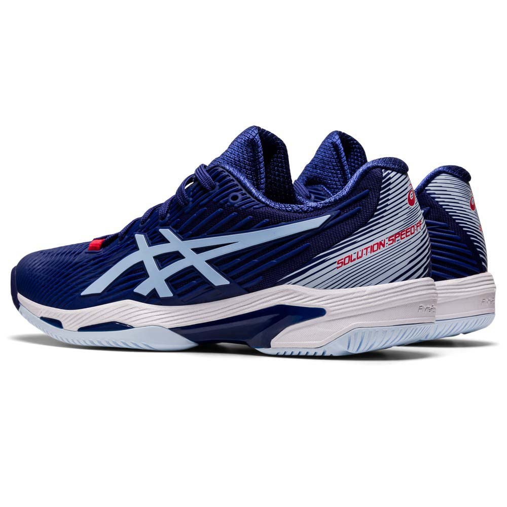 ASICS Donna Solution Speed FF 2 AC Scarpe da Tennis Scarpa per Tutte Le Superfici Blu Scuro - Blu Chiaro