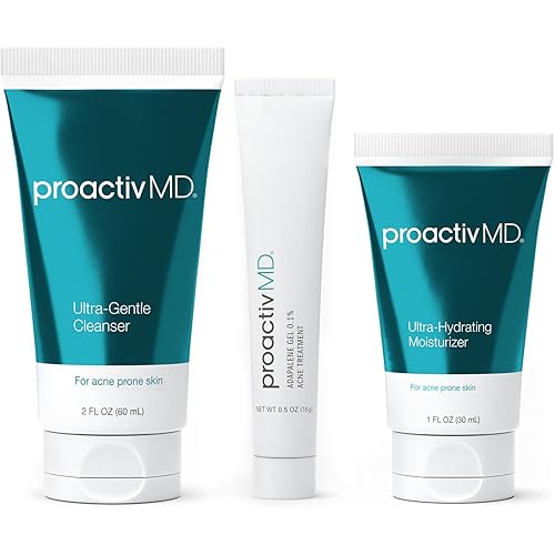 Proactiv MD 3-Step Routine, Ultra-Gentle Face Cleanser, 0.1% Adapalene Gel Treatment, Ultra-Hydrating Moisturizer, 30-Day Acne Treatment Kit