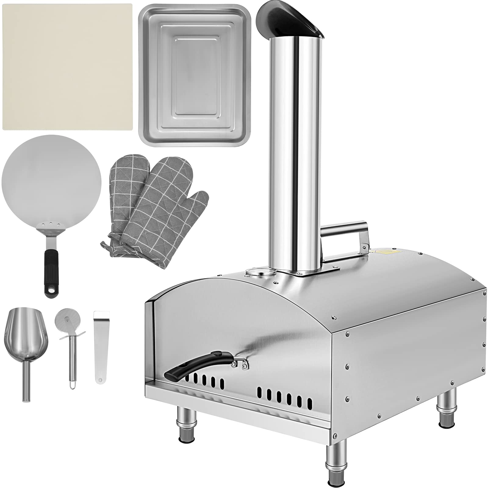 Buy Ryan 12" Portable Outdoor Pizza Oven, Stainless Steel Wood Fired Oven, Wood Burning Outdoor