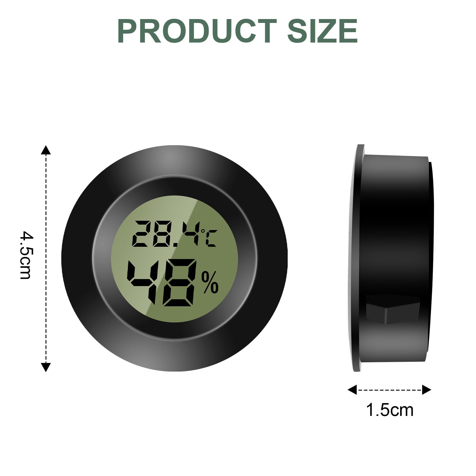 Lot de 2 mini thermomètres numériques d'intérieur, hygromètre numérique LCD, moniteur de température et d'humidité pour la maison, la crèche, l'incubateur de guitare, les reptiles, la serre de voiture - 3