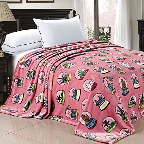 Home Soft Things World Collection Printed Flannel Fleece Blanket, 60