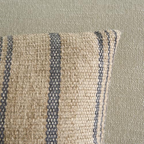 Almohada de algodón 20 cm x 30 cm natural y gris miniatura 4