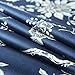 Eastern Floral Chinoiserie Blossom Print Duvet Quilt Cover Navy Blue Tan White Asian Style Botanical Tree Branches Ornamental Drawing 400TC Egyptian Cotton 3pc Bedding Set (Queen)