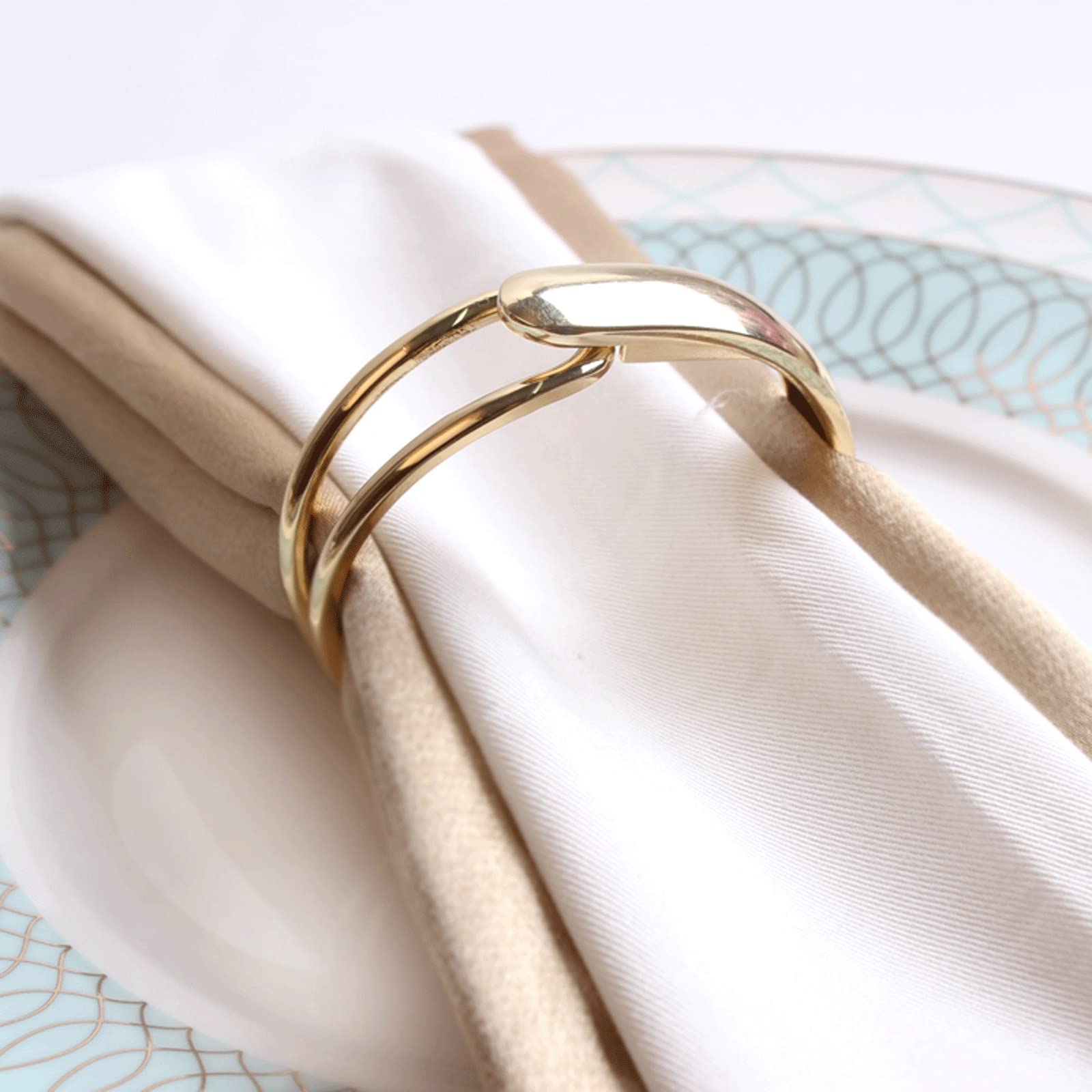 Servilletero con Hebilla de Acero Inoxidable para decoración de Mesa de San Valentín, Bodas, Fiestas, 9 Unidades