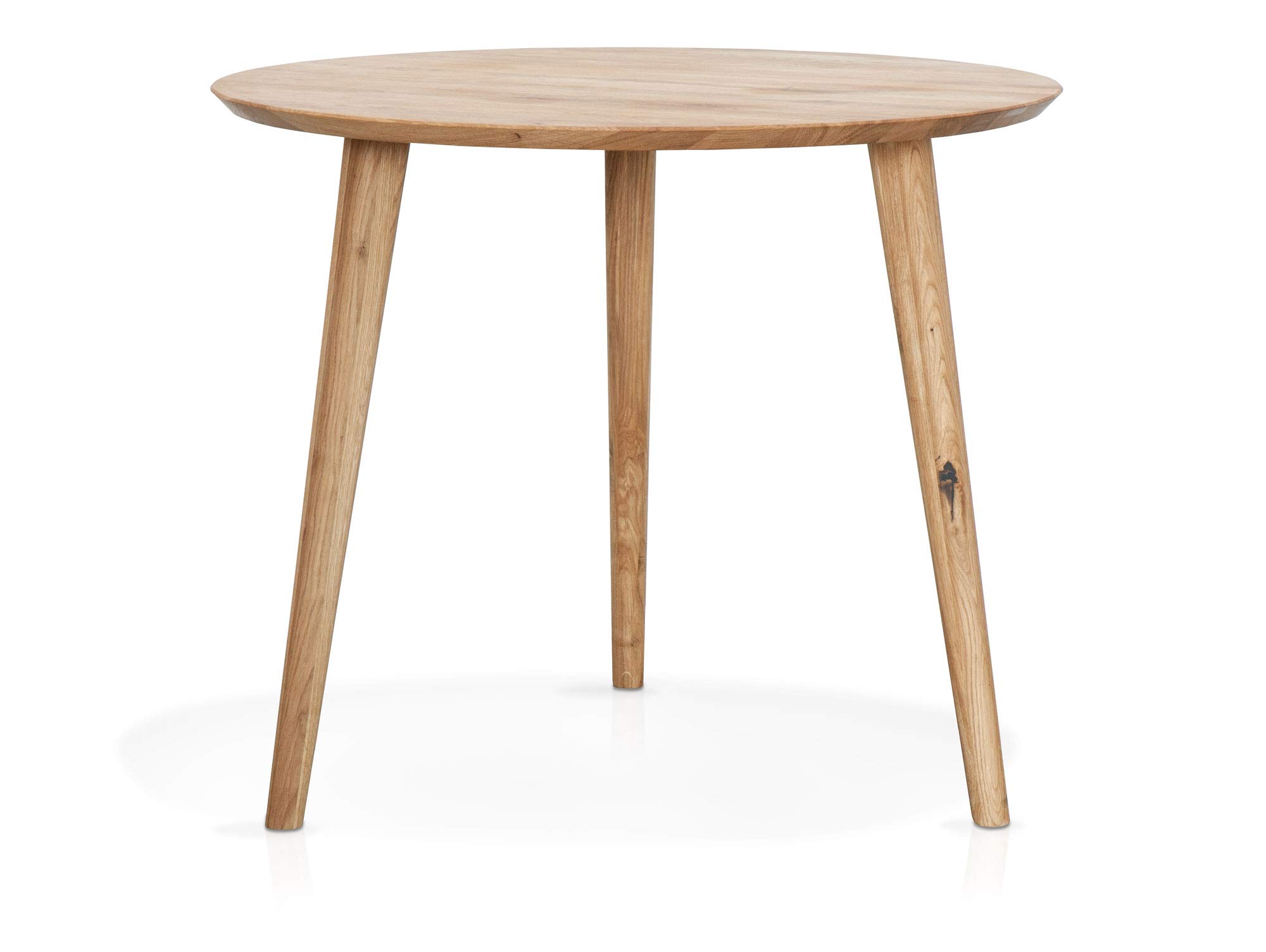 moebel-eins ASCON Esstisch, rund, Material Massivholz, Wildeiche, 90 cm
