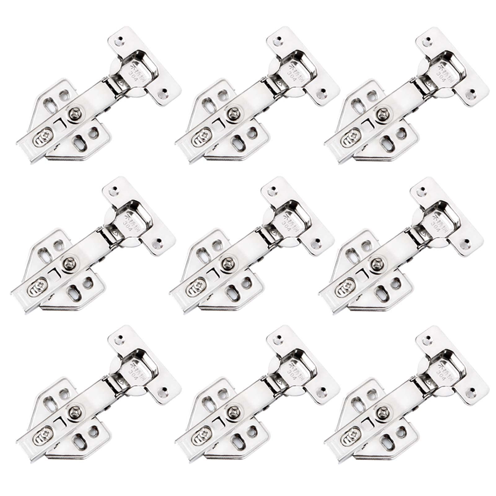 Nvsfzgiyg One Color 9 Pcs Cabinet Hinges, Door With Screws, Mute Hydraulic Hinge For Cupboard Doors Furniture Concealed,Straight Bend