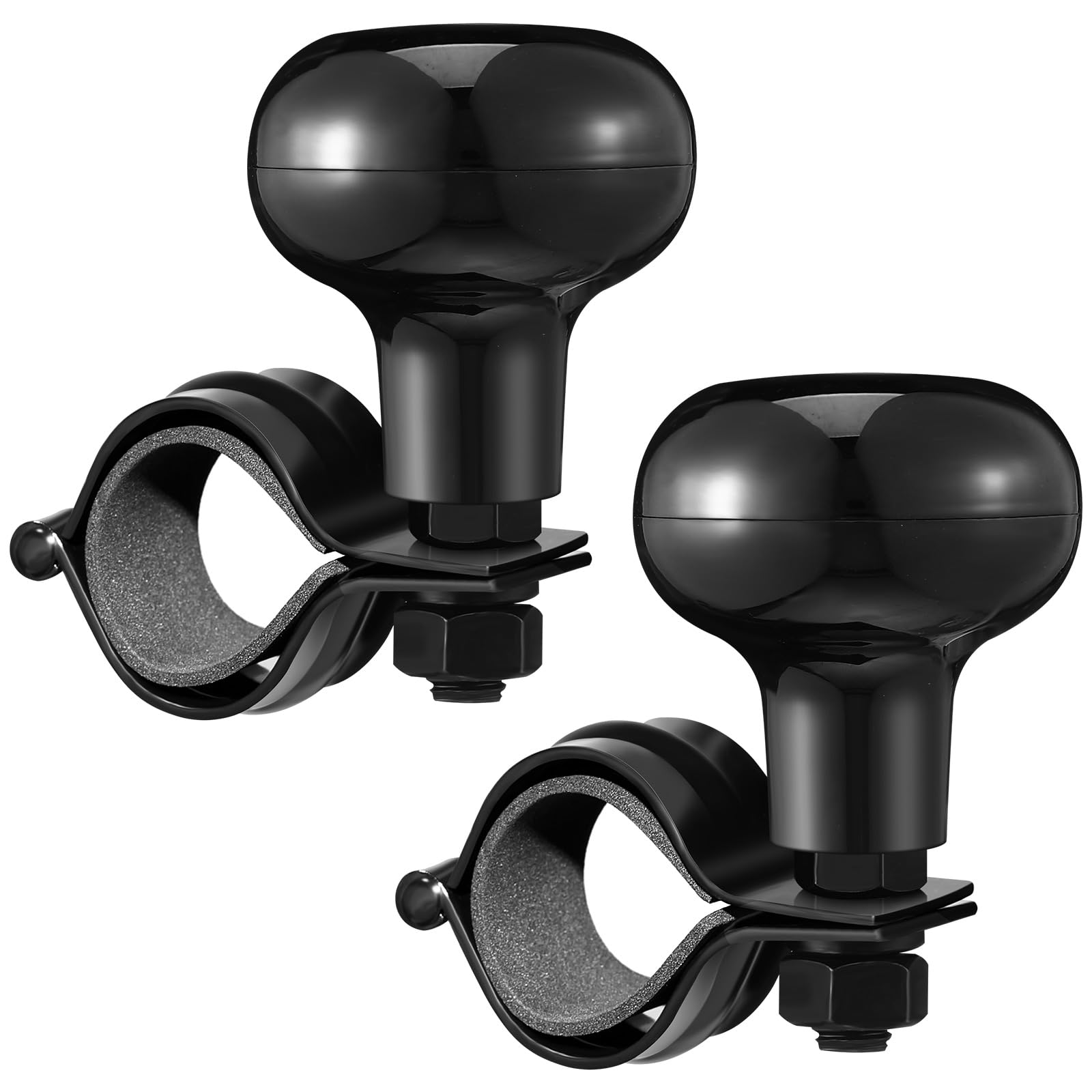 2 Pieces Steering Wheel Knob Spinner Suicide Knobs Steering Wheel 360 Degrees Rotation Tractor Accessories for Cars, Trucks, Tractors, Boats, Golf Carts (Black)