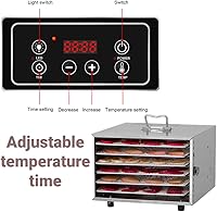 Vista 4 de Máquina secadora deshidratadora de alimentos, 6 capas de temperatura ajustable, secador de frutas de carne seca, para verduras, cecina, especias