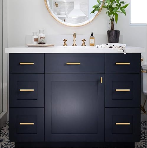 Miniatura 10 de Coinkoly Paquete de 12 pomos de bronce champán de 2 pulgadas (1.969 in) para gabinetes de cocina, pomos de un solo agujero, manijas de puerta de