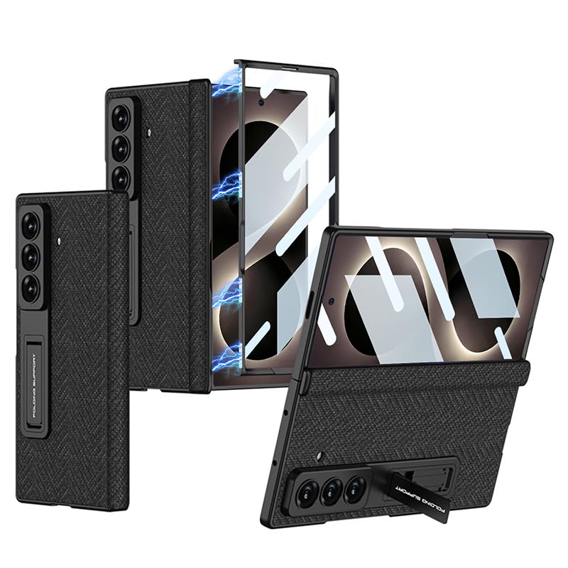 Custodia in pelle resistente per il tempo libero compatibile con Samsung Galaxy Z Fold 8 Ultra (nero)