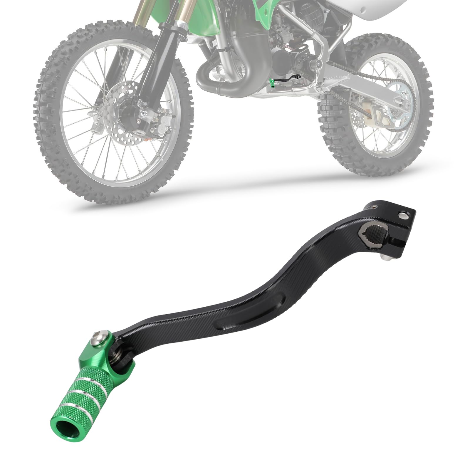 Dirt Bike Gear Shifter Shift Lever Folding Tip CNC for KX85 2014-2024 KX100 2014-2021 KX112 2023-2024 Green