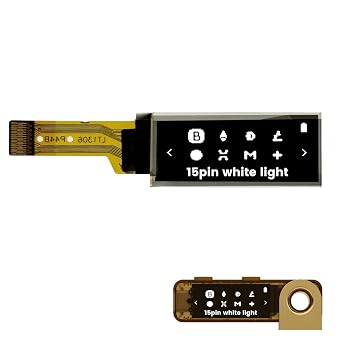 1PCS OLED LCD Display Module, 0.91" 4 Wire SPI Serial OLED Screen Driver,128x32 3.3V  4.2V for Ledger Nano S 15Pin White Light, 1pcs