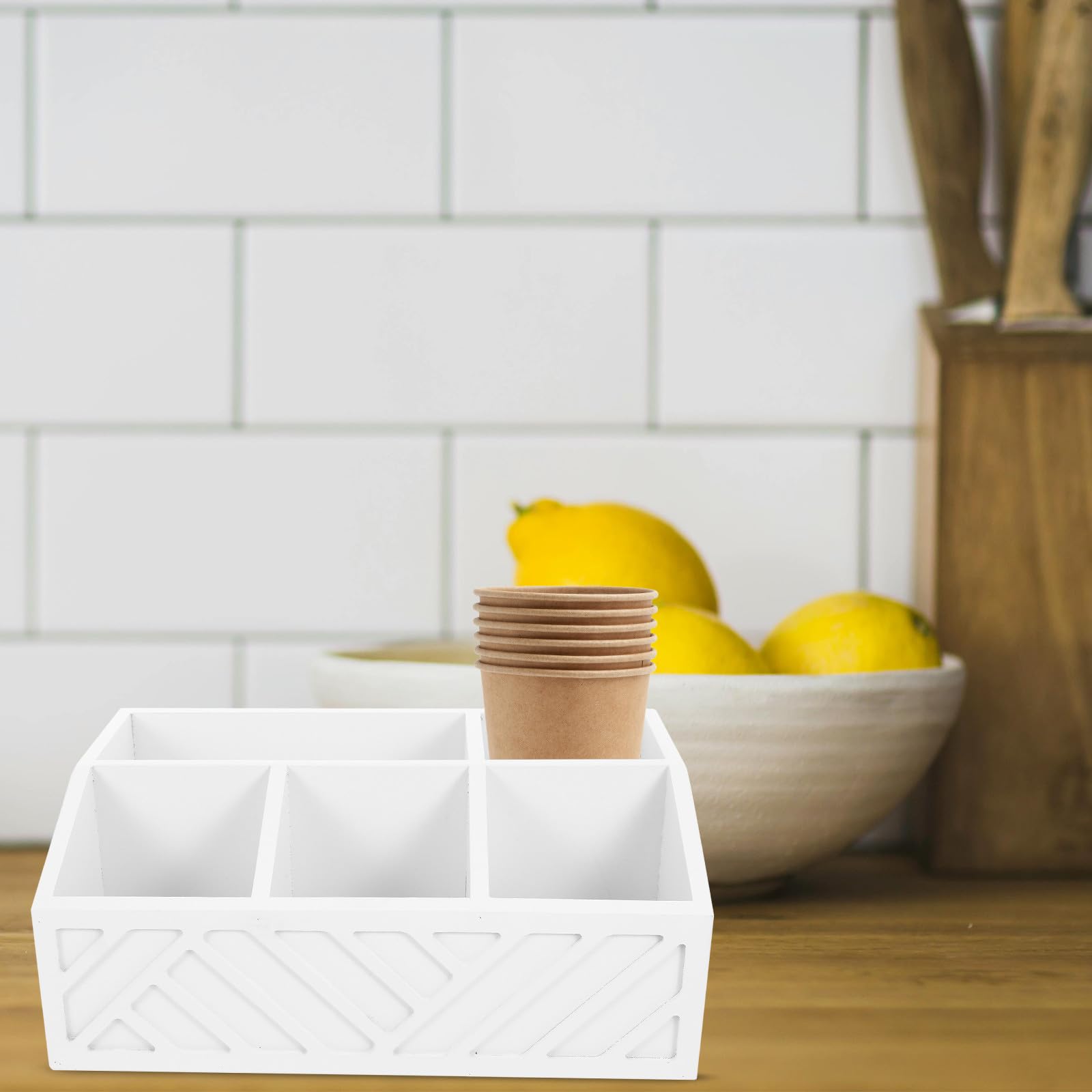 Ciieeo Teeaufbewahrungsbox mit Fächern für Teebeutel und Kleinteile