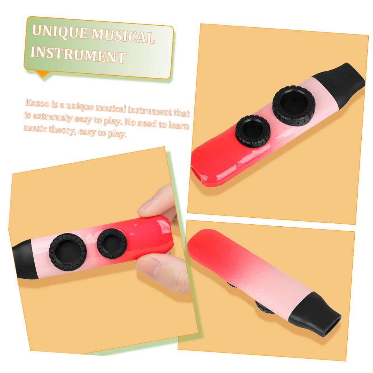TOYANDONA 3sets Kazoos Plastica Portatili Per Accompagnamento Musicale Strumento Per Chitarra e Violinisti Facile Da Usare Adatto Tutte Le Età e Gradiente