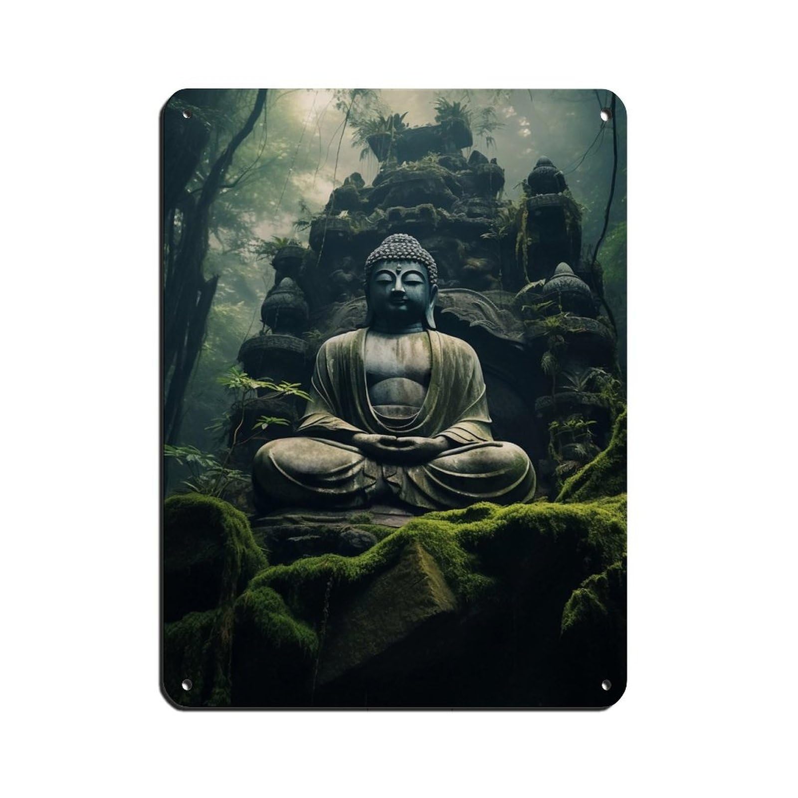 Asian-Inspired Zen Art Retro Poster Metal Tin Sign Chic Art Retro Iron Painting Bar People Cave Cafe Family Garage Poster Wall Decoration 12x16inch(30x40cm)