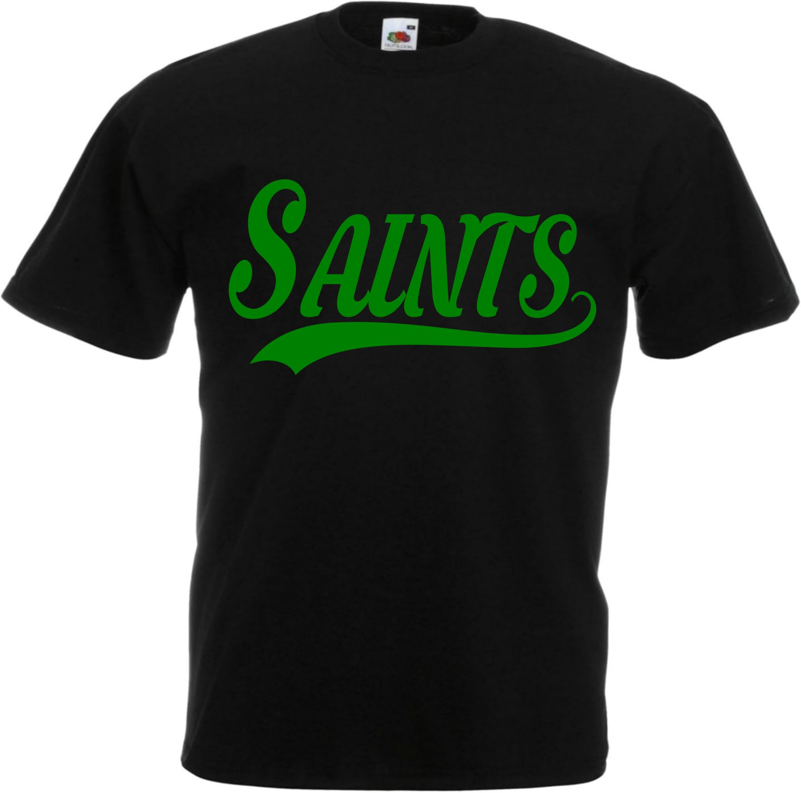 All About The Print Men's Black One Life One Club Saints Rugby Tshirt Premium Clothing